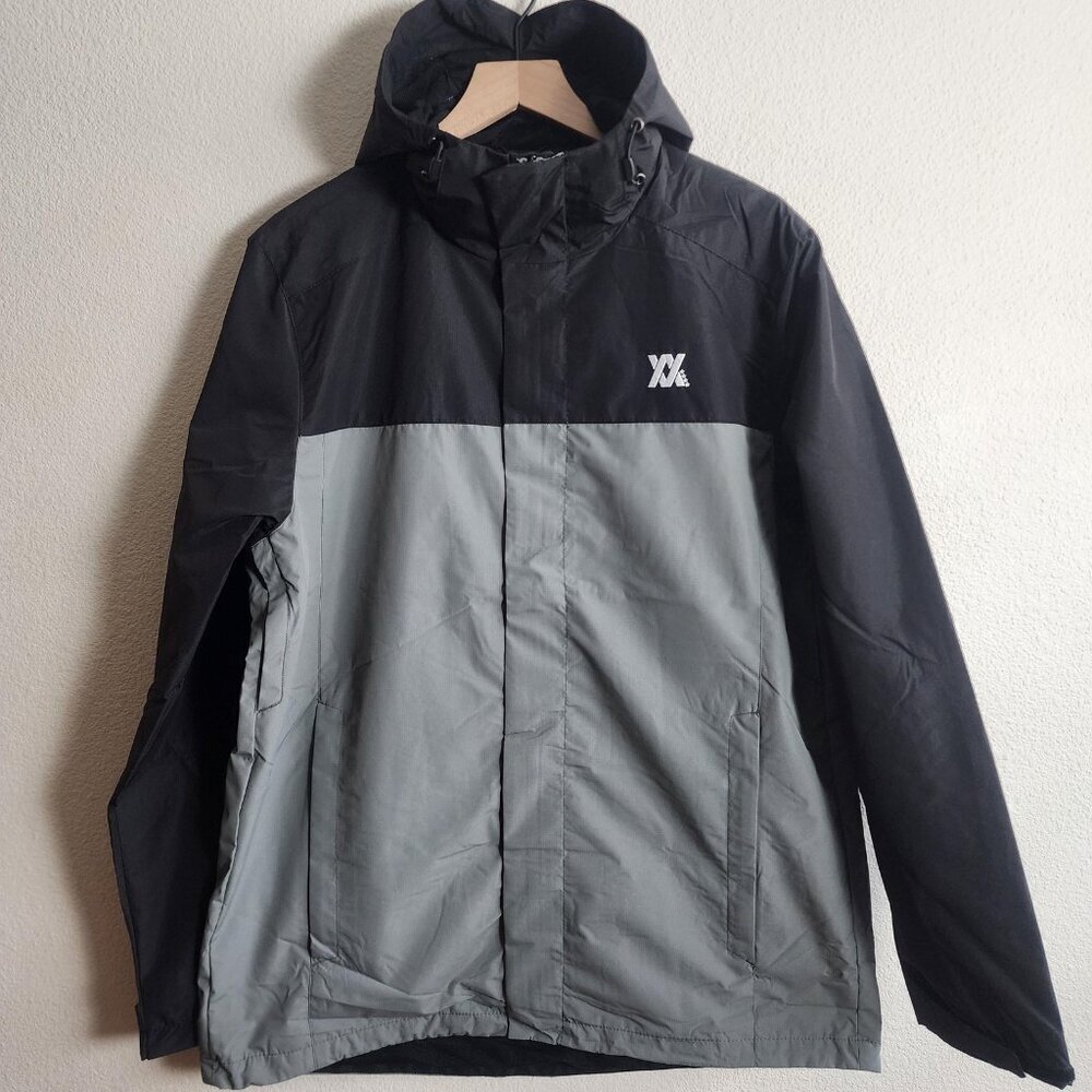 Dixxon Jacket Mens Large Black Full Zip Hooded Windbreaker Ground Up Customs